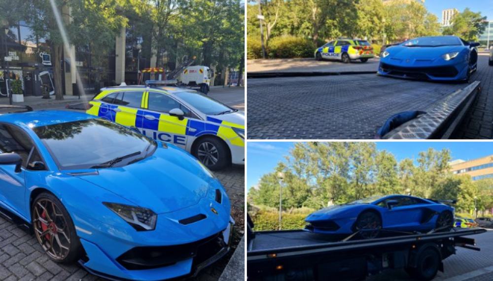 FOTO // Lamborghini de 320.000 de euro confiscat de polițiștii englezi pentru că proprietarul „uitase” să-și facă asigurare